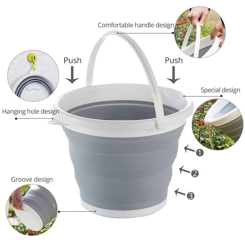 PVC Coated Collapsible Foldaway Bucket